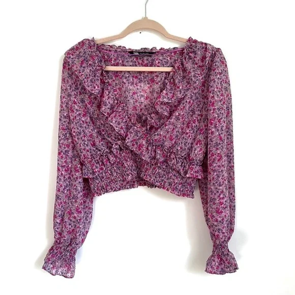 Zara Floral Ruffled Blouse - Picture 6 of 6